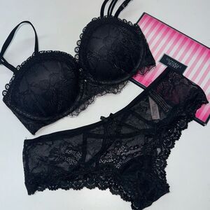🔥VICTORIA SECRET strapless multiway PUSH-UP  BRA SET 32D// M  NEW